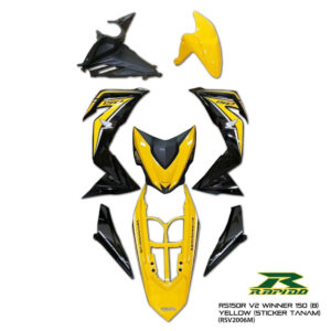 ΚΟΣΤΟΥΜΙ ΠΛΑΣΤΙΚΑ ΣΕΤ ΓΙΑ HONDA GTR 150 V2 YELLOW / BLACK ΧΩΡΙΣ ΜΑΤ ΠΛΑΣΤΙΚΑ RAPIDO