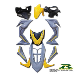 ΚΟΣΤΟΥΜΙ ΠΛΑΣΤΙΚΑ ΣΕΤ ΓΙΑ HONDA GTR 150 V1 NARDO GREY / YELLOW ΧΩΡΙΣ ΜΑΤ ΠΛΑΣΤΙΚΑ RAPIDO