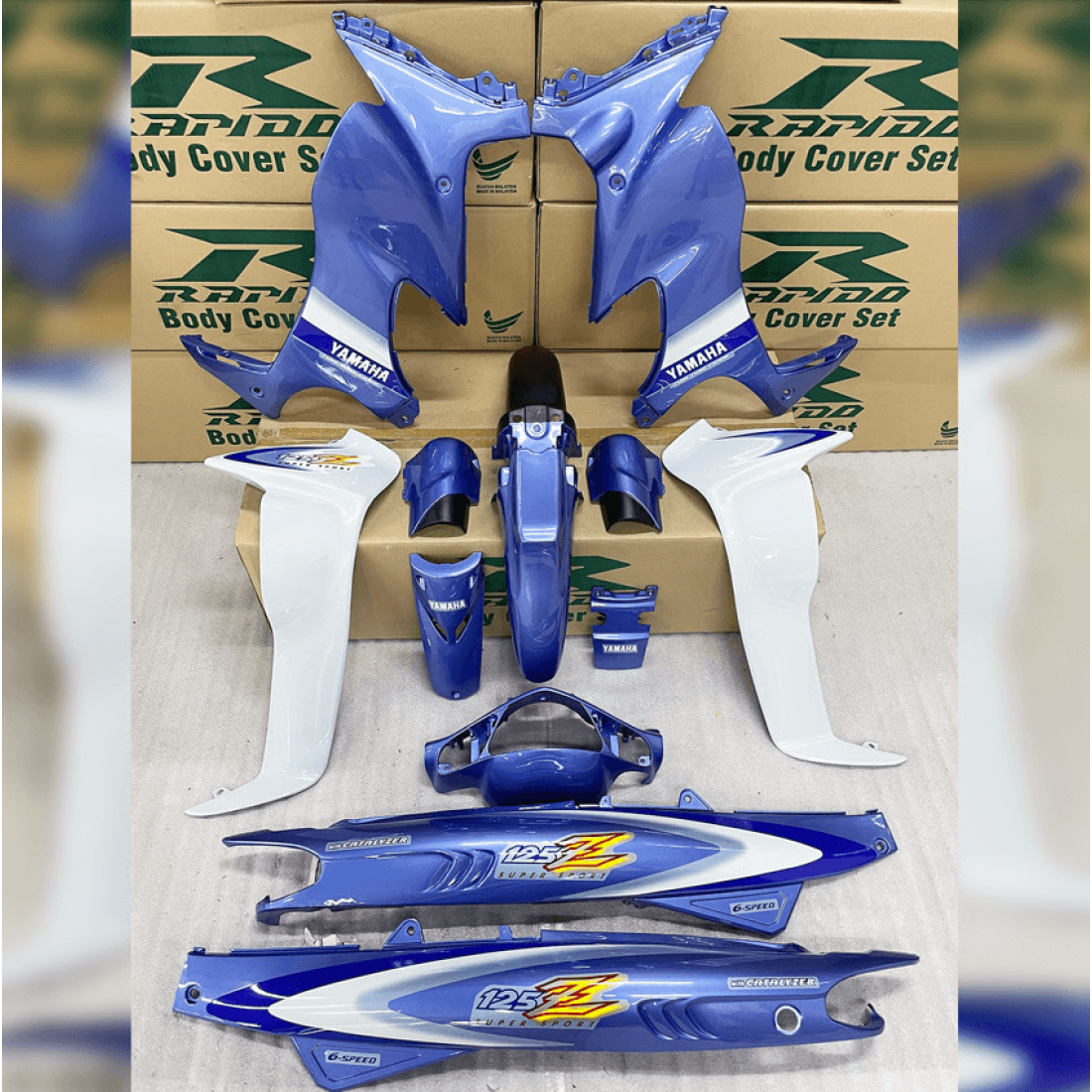 ΚΟΣΤΟΥΜΙ ΠΛΑΣΤΙΚΑ ΣΕΤ ΓΙΑ YAMAHA Z 125 ΜΠΛΕ ΣΙΕΛ RAPIDO