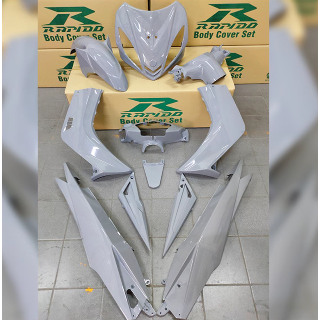 ΚΟΣΤΟΥΜΙ ΠΛΑΣΤΙΚΑ ΣΕΤ ΓΙΑ YAMAHA CRYPTON-X 135 NARDO GREY NO STICKERS RAPIDO